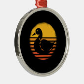 アヒル動物レトロ メタルオーナメント (右)