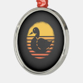 アヒル動物レトロ メタルオーナメント (左)