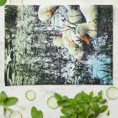 アヒル動物池 キッチンタオル (折り畳み)