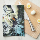 アヒル動物池 キッチンタオル (四つ折り)