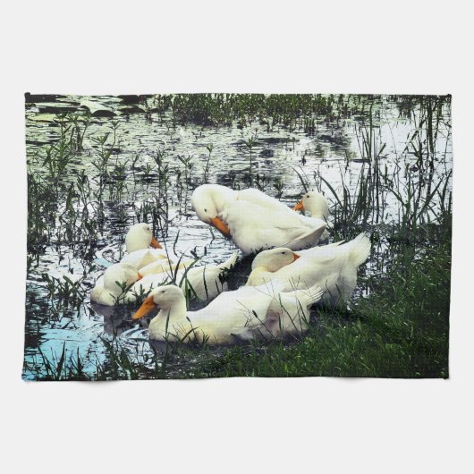 アヒル動物池 キッチンタオル (横)