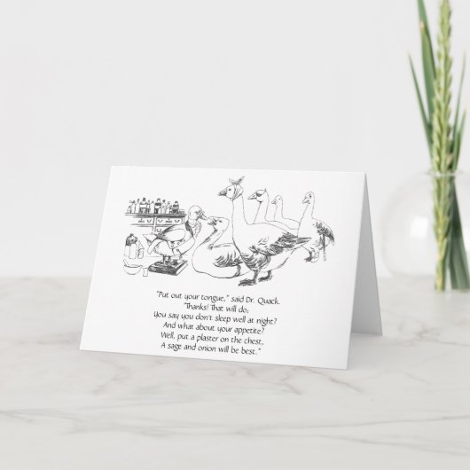 アヒル医師が患者を診る サンキューカード (正面)