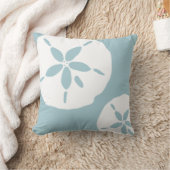 アヒル卵の青い白い砂ドル海シェルパターン クッション (ブランケット)