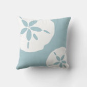 アヒル卵の青い白い砂ドル海シェルパターン クッション (裏面)
