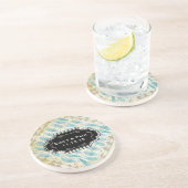 アヒル卵の青い羽毛パタ結婚ーンのコースター コースター (側面)