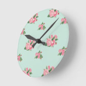 アヒル卵青フローラ時計 ラウンド壁時計 (傾斜)