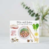 アヒル卵麺スープ – 葉書 ポストカード (スタンド正面)