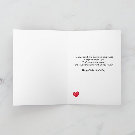 アヒル及びハートの孫娘のバレンタイン シーズンカード (内部)