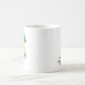 アヒル及び傘が付いている雨の日の赤いガロッシュ コーヒーマグカップ (中央)