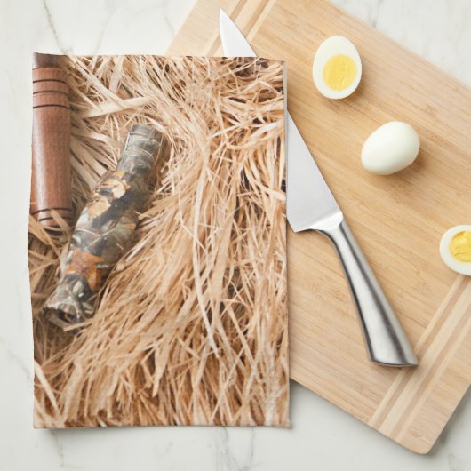 アヒル呼出しマガモのドレークの狩りの台所皿タオル キッチンタオル (四つ折り)