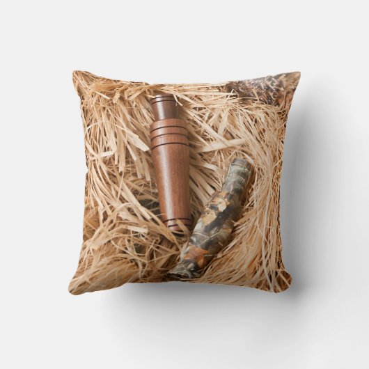 アヒル呼出しマガモのドレークの狩りの投球のソファの枕 クッション (裏面)