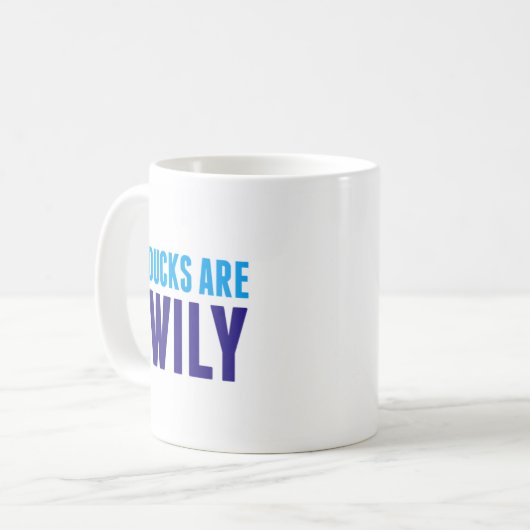 "アヒル実用的な結婚式によって悪賢いです"は コーヒーマグカップ (正面左)