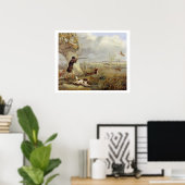 アヒル射撃、 発砲(キャンバス上の油) ポスター (ホームオフィス)