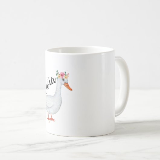 アヒル愛好家のためのアヒルの贈り物 – フパーソナライズされたァーム コーヒーマグカップ (正面右)