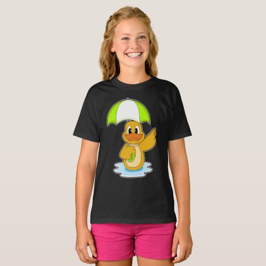 アヒル水泳傘 Tシャツ (正面フル)