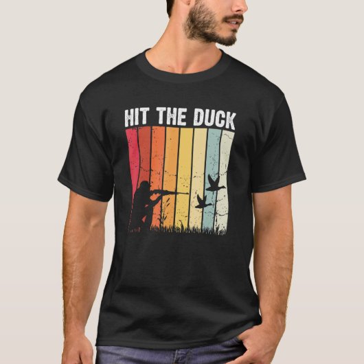アヒル水鳥用メンズ飛んでいる狩り Tシャツ (正面)