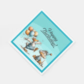 アヒル漫画誕生日紙プレート スタンダードランチョンナプキン (角)