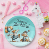 アヒル漫画誕生日紙プレート ペーパープレート (パーティー)