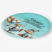 アヒル漫画誕生日紙プレート ペーパープレート (アングル)