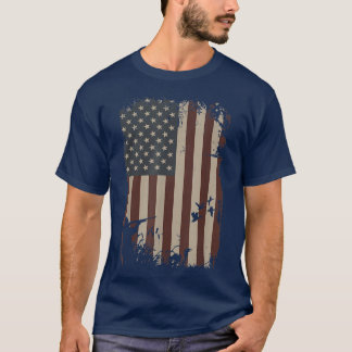 アヒル狩りアメリカ国旗ヴィンテージハンターダックGIF Tシャツ