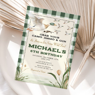 アヒル狩りグラブザガンワイルドおもしろいボーイ誕生日 招待状