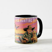 アヒル狩りシーズンマグ待とう マグカップ (正面右)