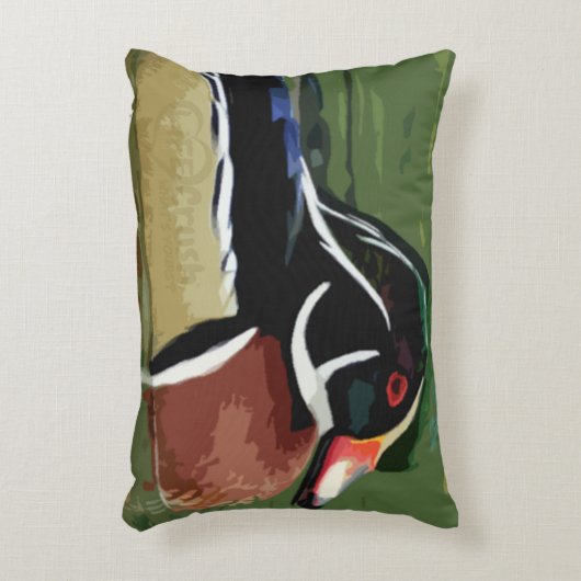 アヒル狩りデコールウッドアヒル装飾用クッション アクセントクッション (正面(垂直))