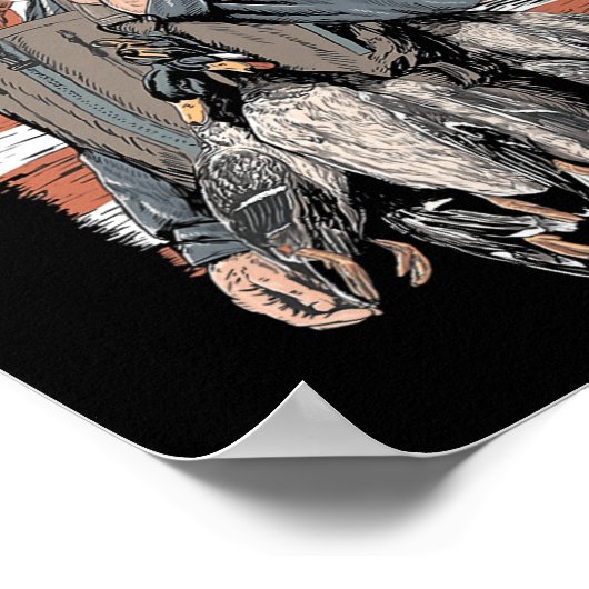 アヒル狩りトランプ迷彩柄ハロー狩りシーズンウスフール ポスター (角)