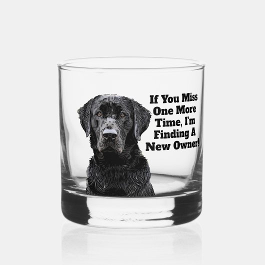 アヒル狩りバードドッグおもしろい引用文ラブラドール ウイスキーグラス (正面)