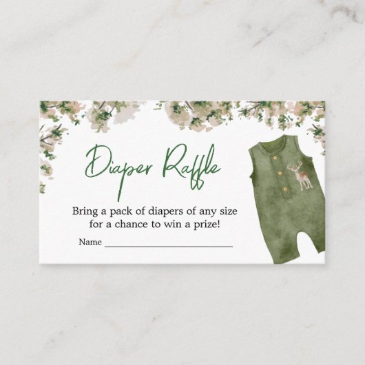 アヒル狩りベビーシャワーおむつラッフル エンクロージャーカード (正面)