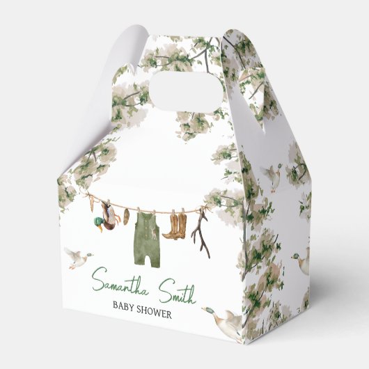 アヒル狩りベビーシャワー フェイバーボックス (正面サイド)