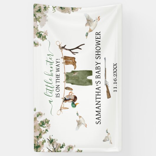 アヒル狩りベビーシャワー 横断幕 (縦)