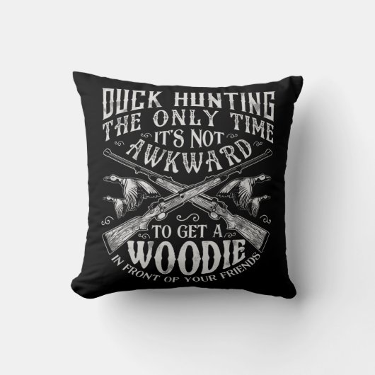 アヒル狩りメンズおもしろいハンターフレンズギフト クッション (正面)