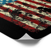 アヒル狩り動揺して愛国的アメリカ国旗 ポスター (角)