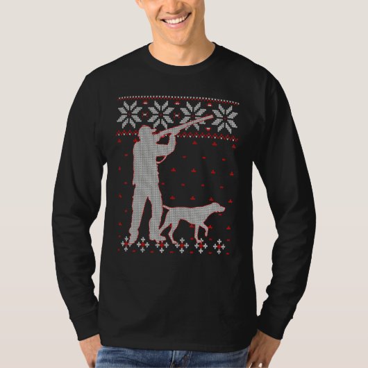 アヒル狩り醜いクリスマスセーター鴨ハンターCh Tシャツ (正面)