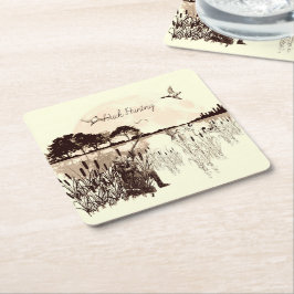 アヒル狩り スクエアペーパーコースター