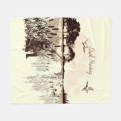 アヒル狩り フリースブランケット (正面(横))