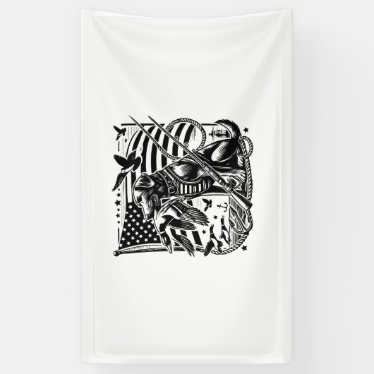 アヒル狩り 横断幕 (縦)