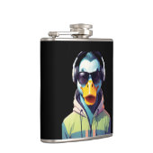 アヒル着用フード付きスウェットシャツおもしろいクール動物キャラクター フラスク (右)