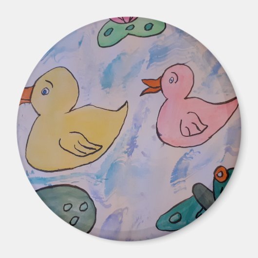 アヒル磁石の雨滴 マグネット (正面)