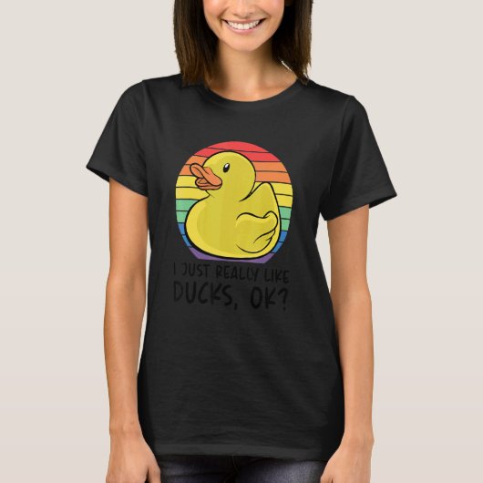 アヒル私は本当にアヒルが好きOk 7 Tシャツ (正面)