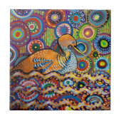 アヒル絵画 タイル (正面)