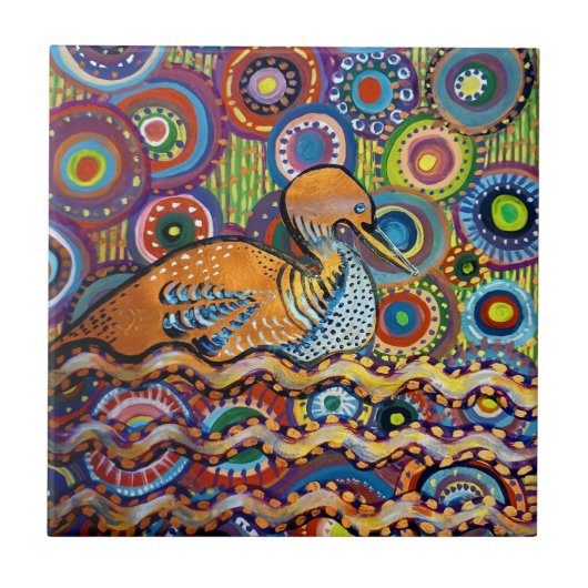 アヒル絵画 タイル (正面)