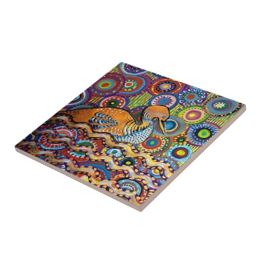 アヒル絵画 タイル (側面)