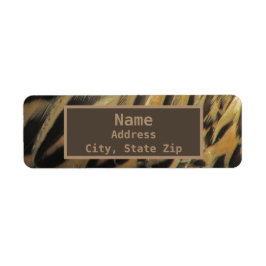 アヒル羽毛パターエレガントン黄褐色自然 ラベル