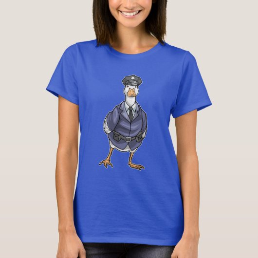 アヒル警察帽子警察 Tシャツ (正面)