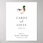 アヒル赤ちゃんエレガントのシャワーカードとギフトサイン ポスター (正面)