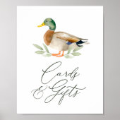 アヒル赤ちゃんシャワーカードとギフトサイン ポスター (正面)