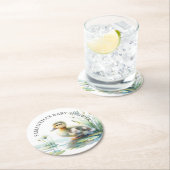 アヒル赤ちゃんシャワーパーソナライズされたコースター ラウンドペーパーコースター (インサイチュ)