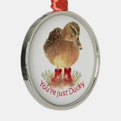 アヒル赤ゴムブーツあなたはのみダッキー(アヒルちゃん) メタルオーナメント (右)